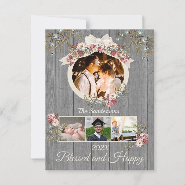 Rustic Romantic Holiday 4 Photo collage (Front)