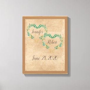 Rustic Romantic Script Wedding Canvas Print