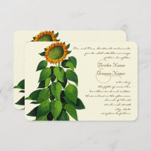 Rustic Romantic Sunflower Wedding Invitation