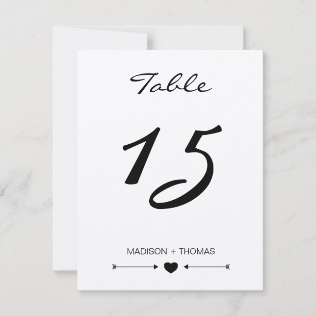 Rustic Romantic Table number card | Kraft template (Front)