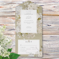 Rustic Romantic White Lilacs on Sage Dinner
