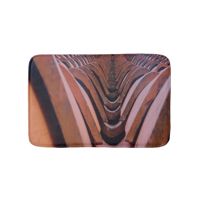 Rustic Roof Tiles with Unique Perspective   Bath Mat (Front)