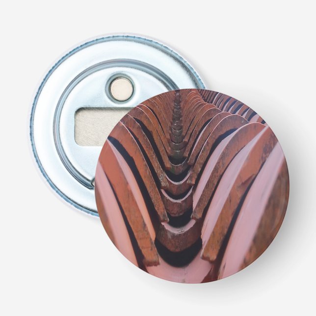 Rustic Roof Tiles with Unique Perspective   Bottle Opener (Front)