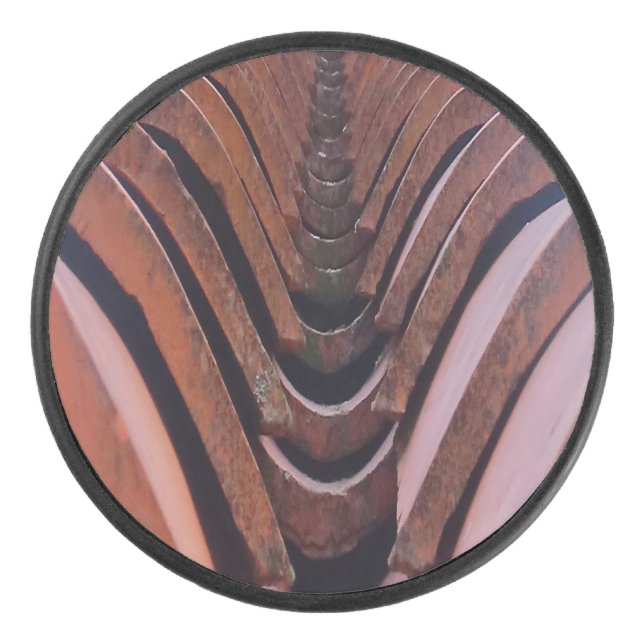 Rustic Roof Tiles with Unique Perspective   Hockey Puck (Front)