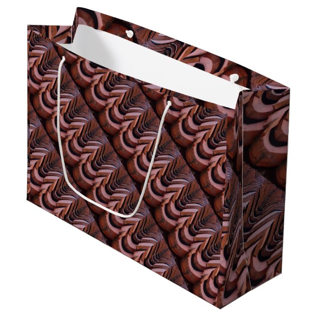 Rustic Roof Tiles with Unique Perspective   Large Gift Bag (Front Angled)