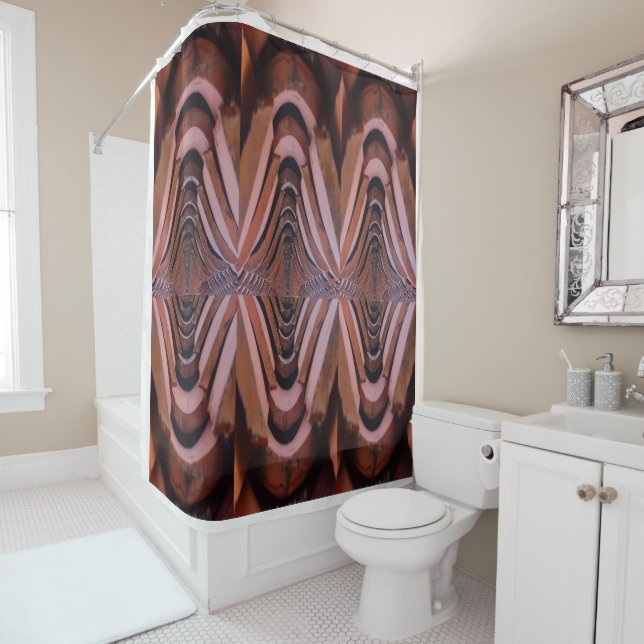 Rustic Roof Tiles with Unique Perspective   Shower Curtain (In Situ)