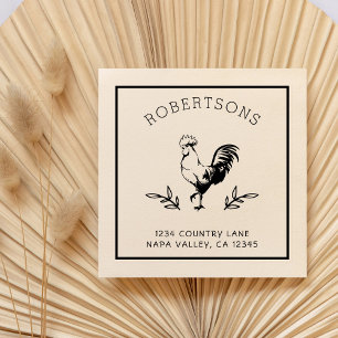 Rustic Rooster   Family Name Return Address Self-inking Stamp
