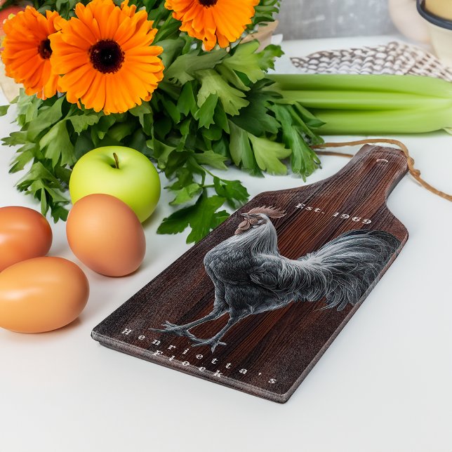 Rustic Rooster Farmhouse  Cutting Board (Rustic Farmhouse Cutting Board )