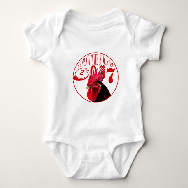 Rustic Rooster for Baby born in Rooster year 2017 Baby Bodysuit (Front)