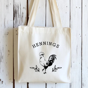 Rustic Rooster Personalised Tote Bag