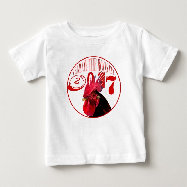 Rustic Rooster Year 2017 Custom Baby Romper T-Shirt (Front)