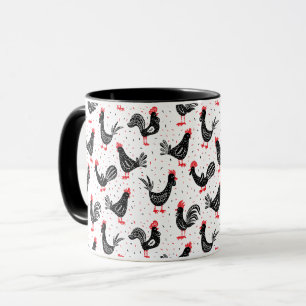 Rustic roosters mug