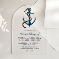 Rustic Rope Navy Blue Anchor Nautical Wedding