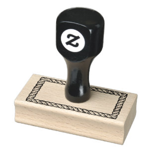 Rustic Rope Simple Rectangular 1x2 Frame Rubber Stamp