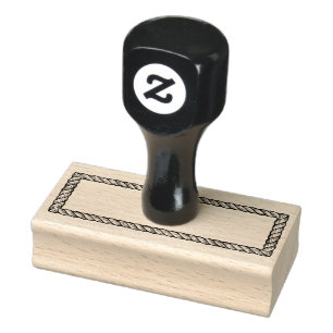 Rustic Rope Simple Rectangular 1x3 Frame Rubber Stamp