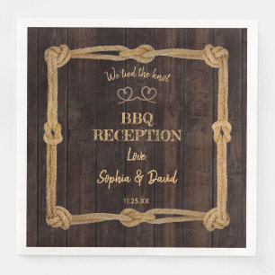 Rustic Rope We Tied The Knot BBQ Reception Napkin