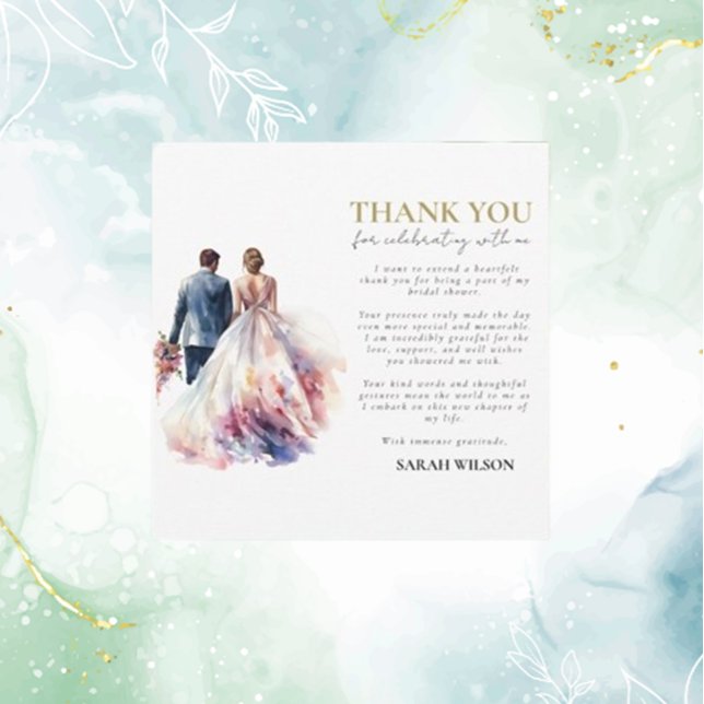 Rustic Rose Boho Floral Bridal Thank You (Thank You cards, perfect for sharing your appreciation in elegant style.)