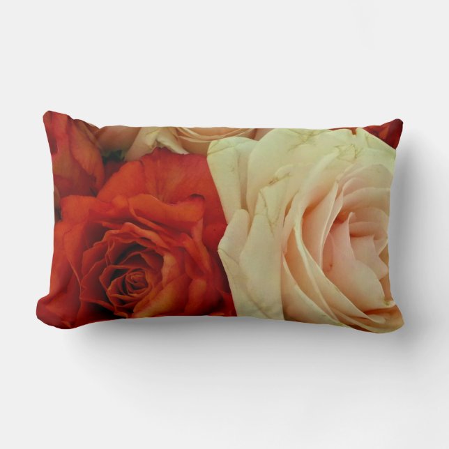 Rustic Rose Bouquet-LUMBAR THROW PILLOW (Front)