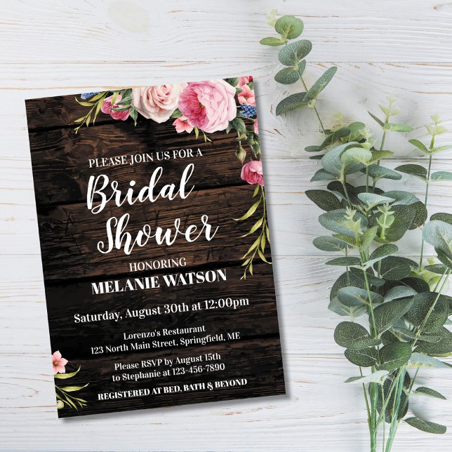 Rustic Rose Bridal Shower Invitation (Creator Uploaded)