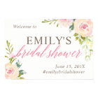 Rustic Rose Bridal Shower Welcome Sign White