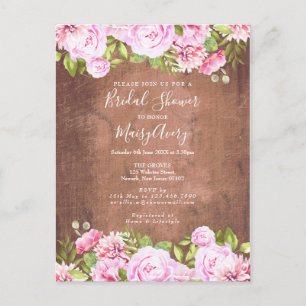 Rustic Rose Garden Bridal Shower Invitation
