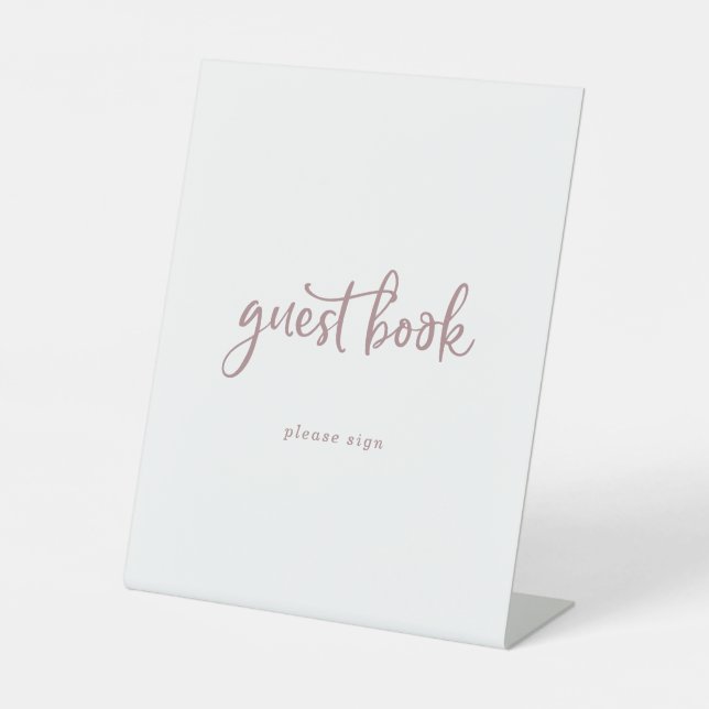 Rustic Rose Gold Script Guest Book Sign (Front)