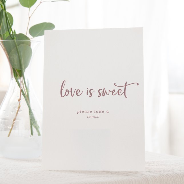 Rustic Rose Gold Script Love Is Sweet Wedding Sign (Creator Uploaded)