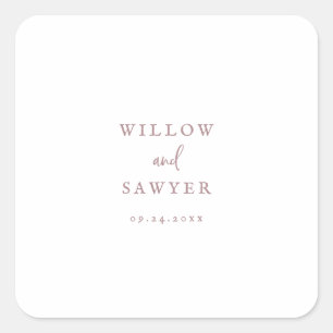 Rustic Rose Gold Script Wedding Envelope Seals