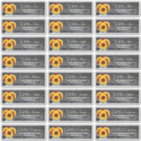 Rustic Rose Sunflower Wedding Guest Address Labels