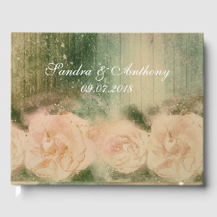 Rustic Rose Wedding Guest Book