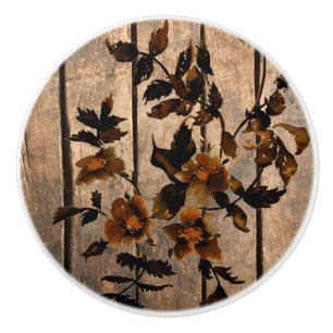 Rustic rose wood ceramic knob