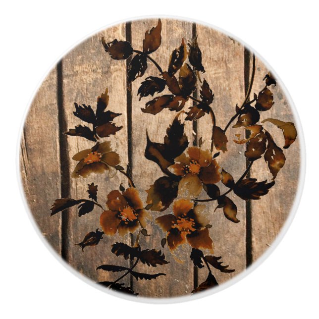 Rustic rose wood ceramic knob (Front)