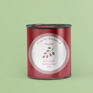 Rustic Rosehip Jam Label Sticker