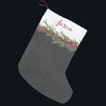 Rustic Rosemary and Berry Watercolor on Chalkboard Small Christmas Stocking<br><div class="desc">This rustic watercolor design features Rosemary and red Winter berries on a faux chalkboard background for a twist on a traditional Christmas holiday decor. Its sure to bring a warm cosy feel to your holiday decor.</div>