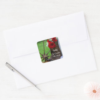 Rustic Roses Cowboy Boots Wedding Envelope Seals