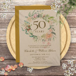 Rustic Roses Garland 50th Golden Anniversary Invitation<br><div class="desc">Featuring a delicate watercolor floral greenery garland,  this rustic botanical 50th wedding anniversary invitation can be personalised with your special anniversary information. The reverse features a matching floral garland framing your anniversary dates. Designed by Thisisnotme©</div>