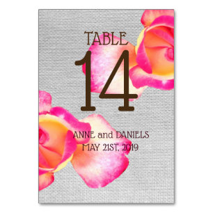 Rustic Roses, Table Number Cards
