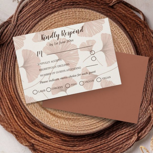 Rustic RSVP Terracotta Botanical Wedding Card (Creator Uploaded)
