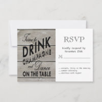 Rustic RSVP Time to Drink Champagne