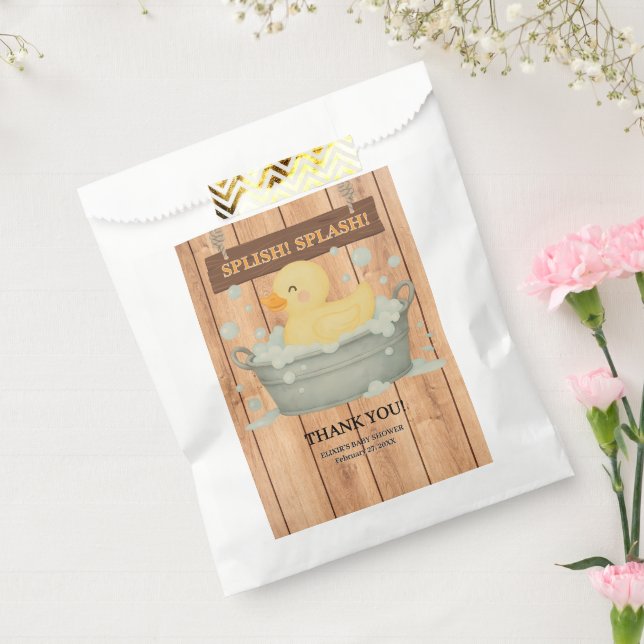 Rustic Rubber Ducky Bubbles Baby Shower Favour Bags (Sealed)