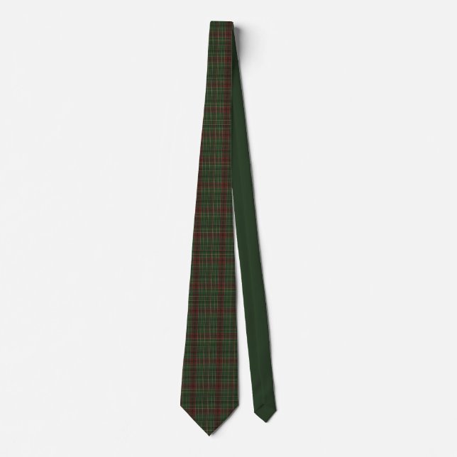 Rustic, rugged outdoors red/green plaid tie (Front)