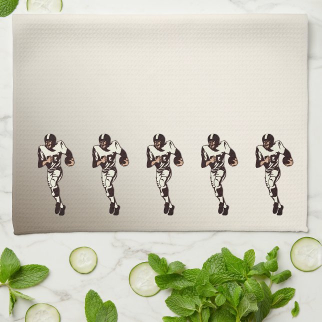 Rustic Running Back Football Players Tea Towel (Folded)