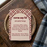 Rustic Rust Red Plaid Welcome Party Enclosure