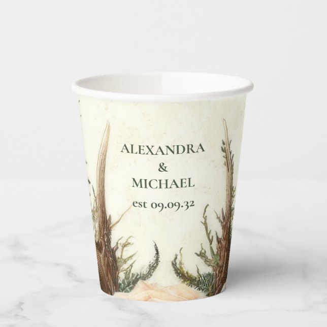 Rustic Rustic Antler Woodland Paper Cups (Left)