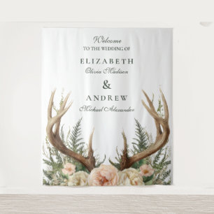 Rustic Rustic Antler Woodland Tapestry