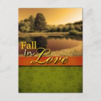Rustic Rustic Fall In Love Wedding Postcard