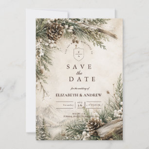 Rustic Rustic Winter Wedding Save The Date