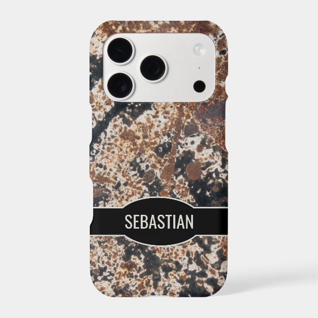 Rustic Rusty Metal Abstract Texture Custom Name (Back)