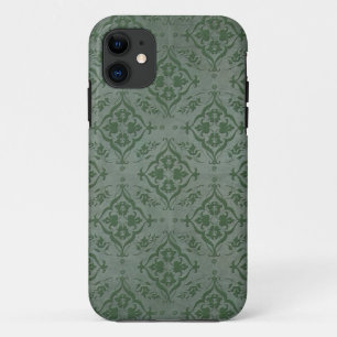 Rustic Sage Green and Pewter Damask Case-Mate iPhone Case