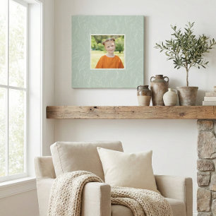 Rustic Sage Green Botanical Floral Custom Photo Canvas Print